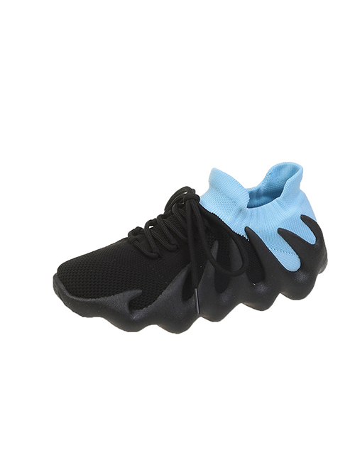 Fashion Black Light Blue Flyknit Stretch-knit Octopus Shoes