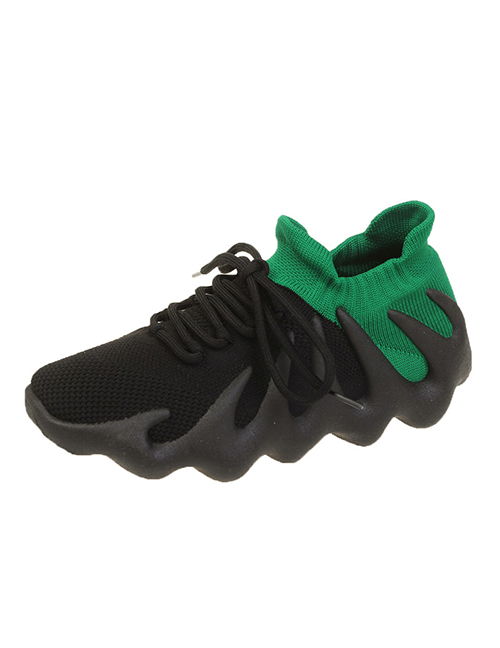 Fashion Black Green Flyknit Stretch-knit Octopus Shoes
