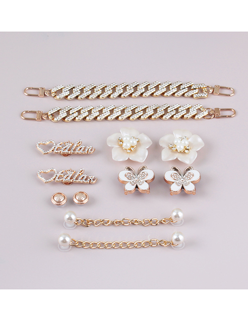 Fashion Accessories - Flowers + Chains Alloy Flower Butterfly Letter Detachable Buckle
