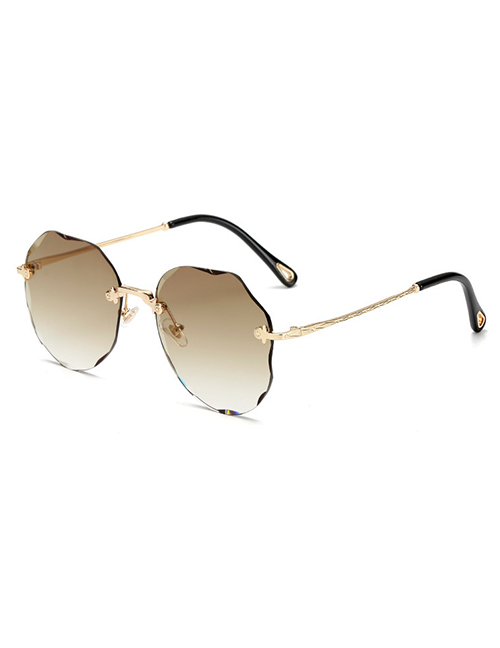 Fashion Lw [brown] Alloy Polygon Large Frame Sunglasses