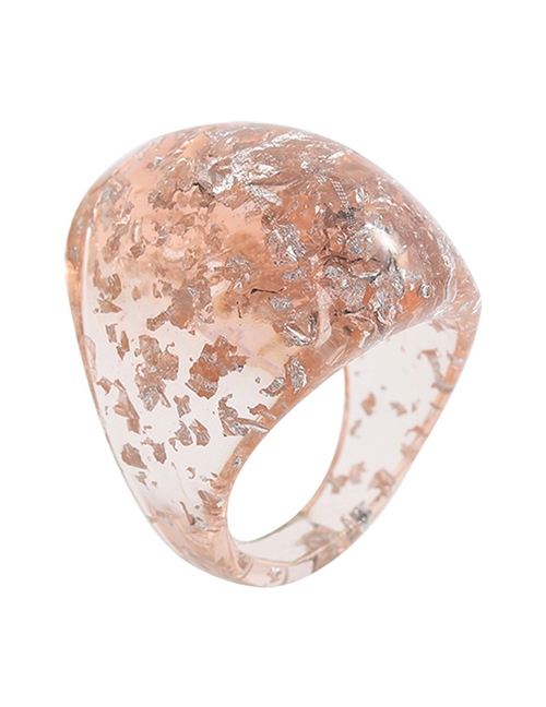Fashion Pink Acrylic Starry Glitter Ring