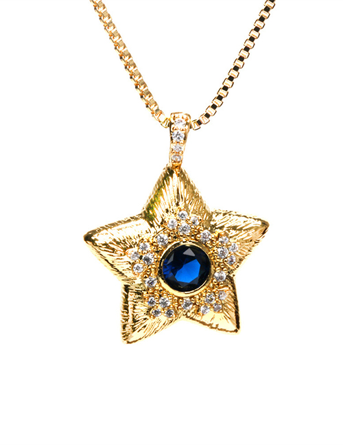 Fashion Star Copper-set Zirconium Plated Star Necklace
