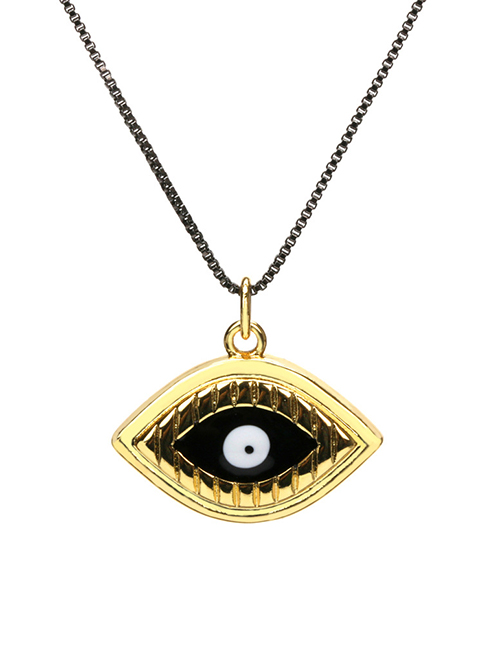 Fashion Devil's Eye Copper Gold Plated Oil Eye Necklace