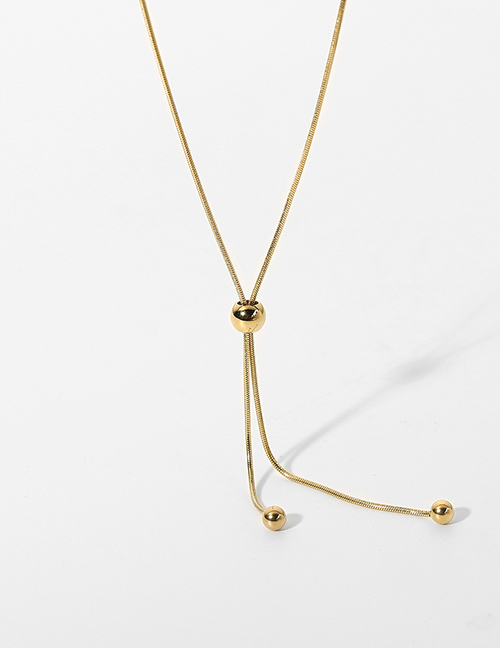 Fashion Gold Titanium Snake Bone Chain Pull Necklace