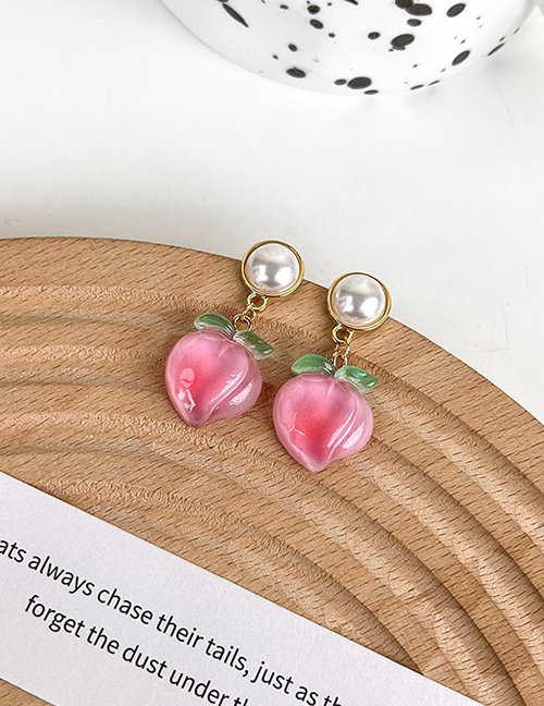 Fashion Pink Ice Permeable Peach Earrings
