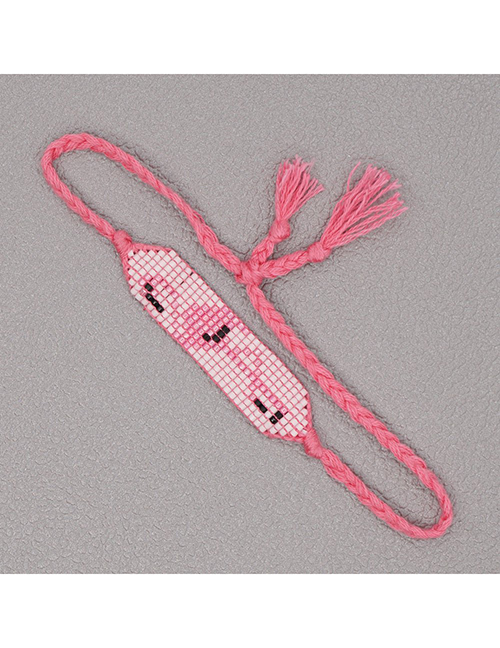 Fashion Mi-b200309a Rice Beaded Braided Flamingo Bracelet