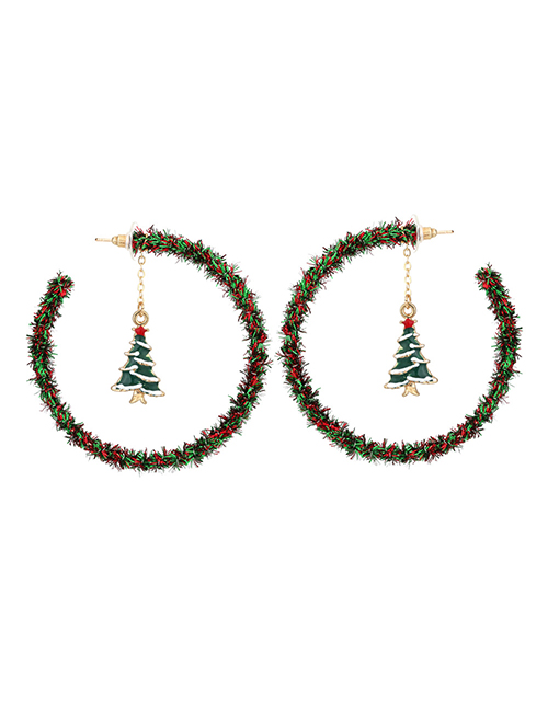 Fashion Color Alloy Drop Oil Christmas Tree Wrap Earrings