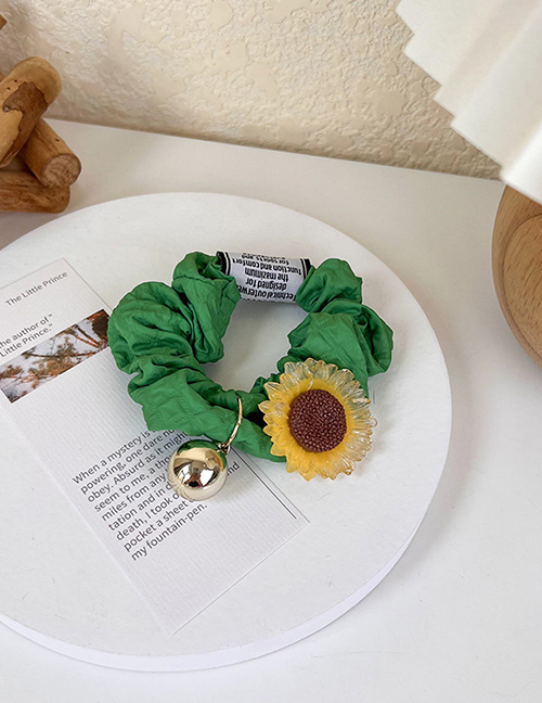 Fashion E Green Sunflower Fabric Sunflower Pleated Headband