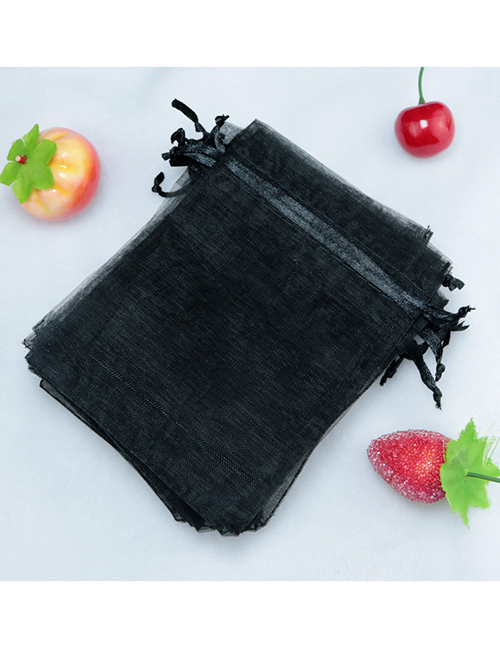 Fashion Black (100 Batches For A Single Color) Organza Drawstring Mesh Bag