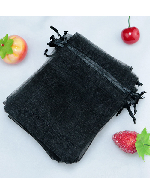 Fashion Black (100 Batches For A Single Color) Organza Drawstring Mesh Bag