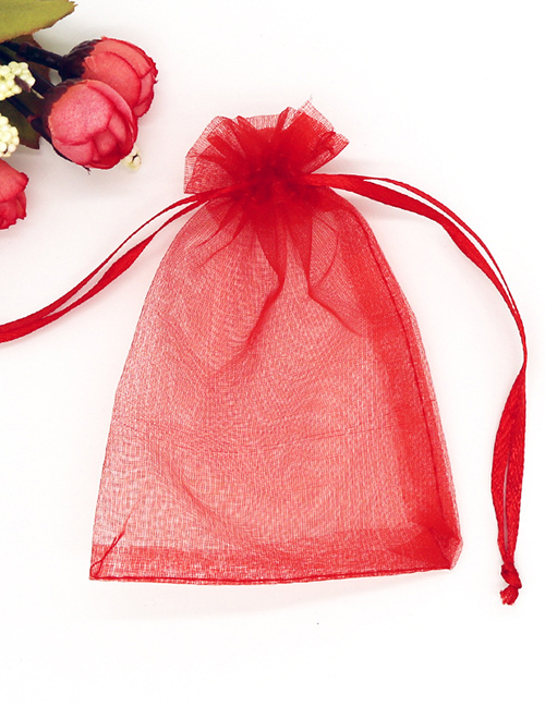 Fashion Red (100 Batches For A Single Color) Fabric Mesh Drawstring Drawstring Pocket