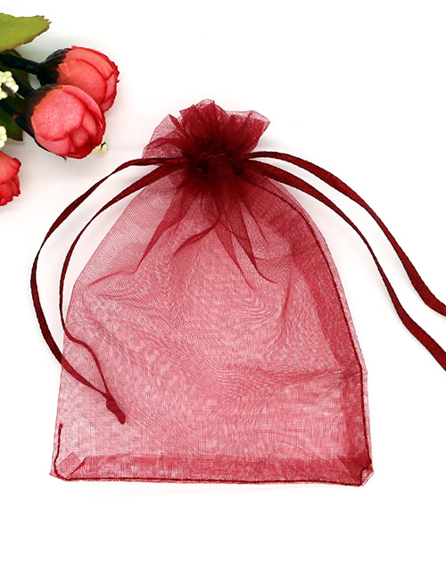Fashion Wine Red (100 Batches For A Single Color) Fabric Mesh Drawstring Drawstring Pocket