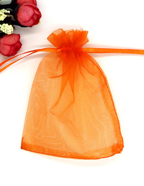 Fashion Orange (100 Batches For A Single Color) Fabric Mesh Drawstring Drawstring Pocket