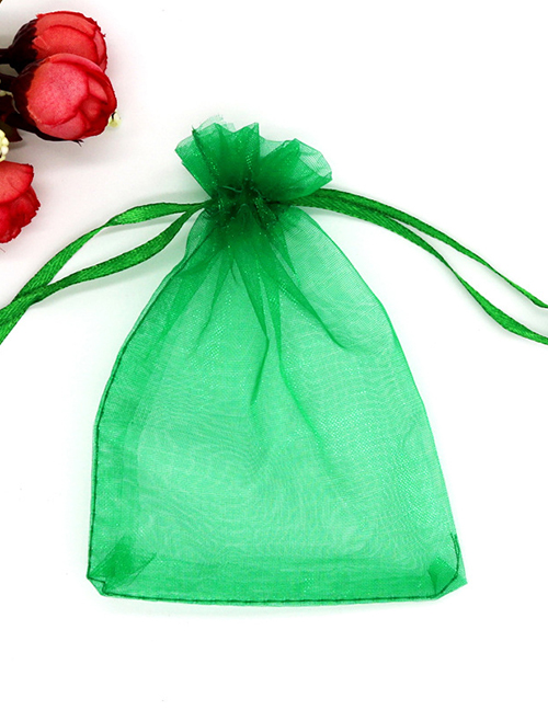 Fashion Grass Green (100 Batches For A Single Color) Fabric Mesh Drawstring Drawstring Pocket