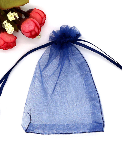 Fashion Navy Blue (100 Batches For A Single Color) Fabric Mesh Drawstring Drawstring Pocket