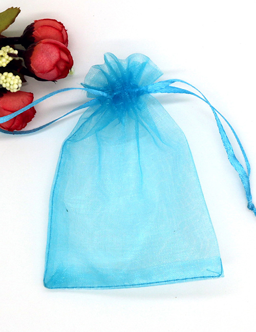 Fashion Lake Blue (100 Batches For A Single Color) Fabric Mesh Drawstring Drawstring Pocket