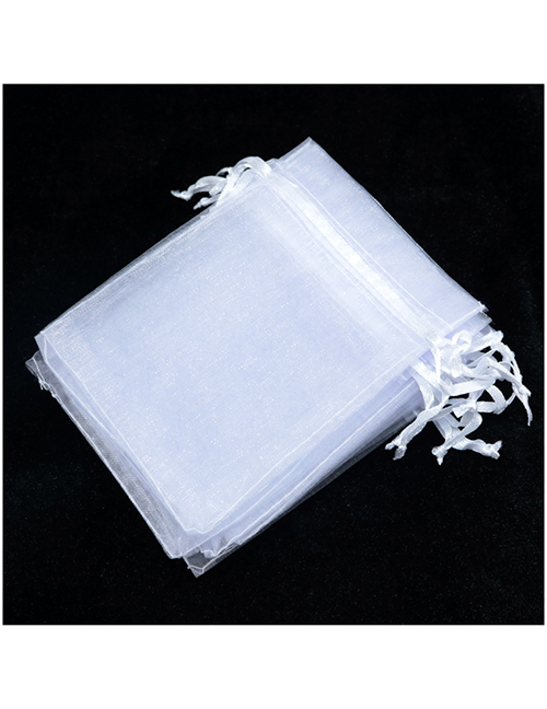 Fashion White (100 Batches For A Single Color) Organza Drawstring Mesh Packaging Bag