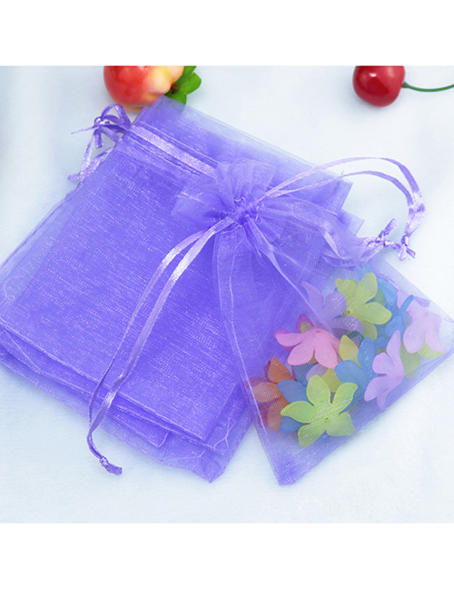 Fashion Purple (100 Batches For A Single Color) Organza Drawstring Mesh Packaging Bag