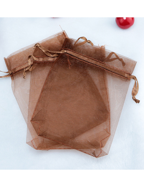 Fashion Brown (100 Batches For A Single Color) Organza Drawstring Mesh Packaging Bag