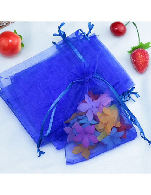 Fashion Royal Blue (100 Batches For A Single Color) Organza Drawstring Mesh Packaging Bag