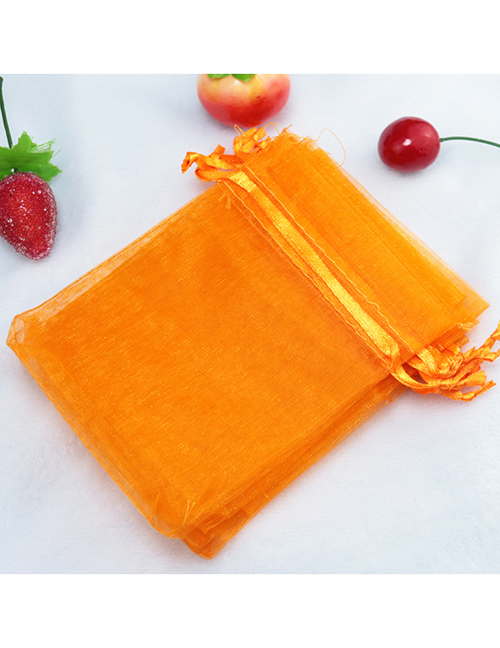 Fashion Orange (100 Batches For A Single Color) Organza Drawstring Mesh Packaging Bag