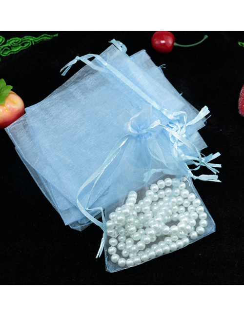 Fashion Sky Blue (100 Batches For A Single Color) Organza Drawstring Mesh Packaging Bag