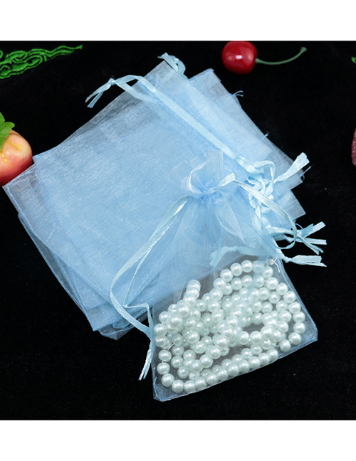 Fashion Light Blue (100 Batches For A Single Color) Organza Zipper Bag