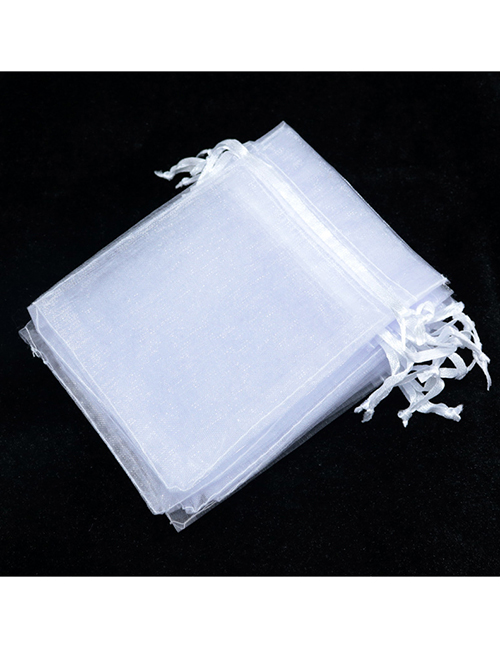 Fashion White (100 Batches For A Single Color) Organza Zipper Bag