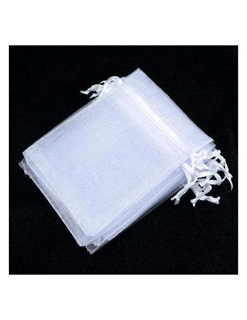 Fashion White (100 Batches For A Single Color) Organza Zipper Bag