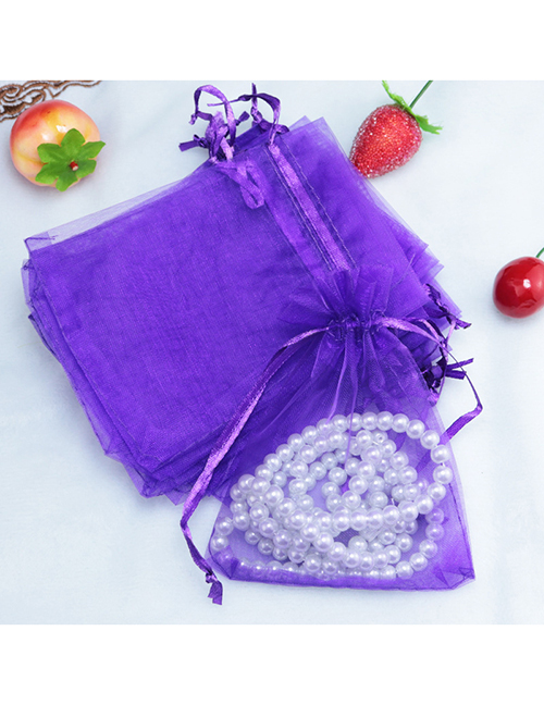 Fashion Deep Purple (100 Batches For A Single Color) Organza Zipper Bag