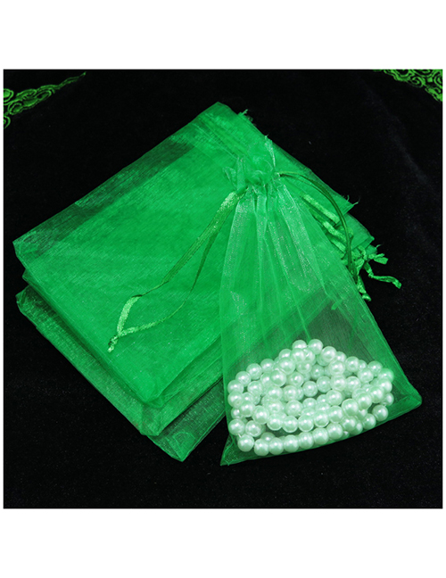 Fashion Grass Green (100 Batches For A Single Color) Organza Zipper Bag