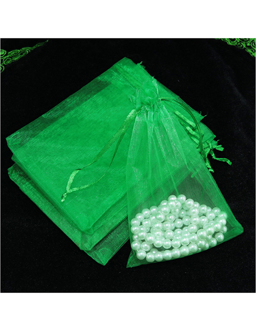Fashion Grass Green (100 Batches For A Single Color) Organza Zipper Bag