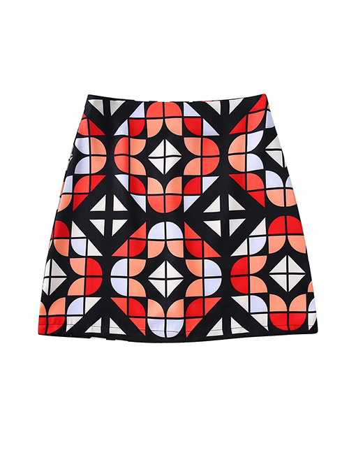 Fashion Color Resin Print Skirt
