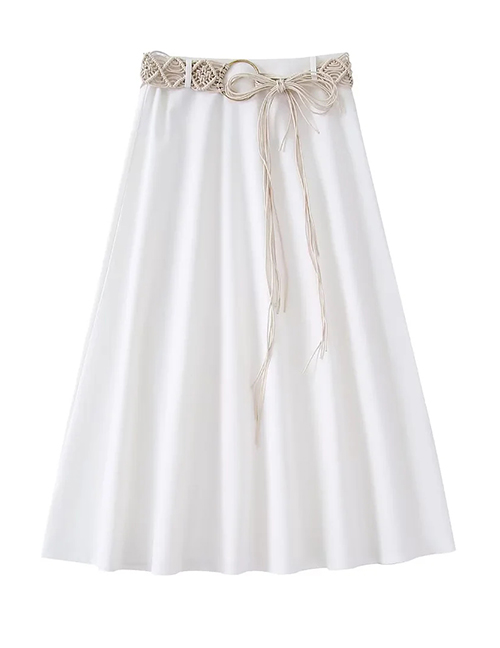 Fashion White Resin Lace-up Skirt