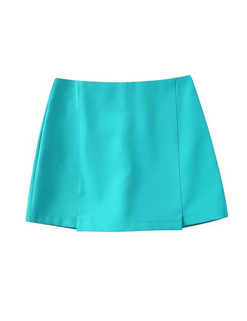 Fashion Lake Blue Woven Geometric Skirt