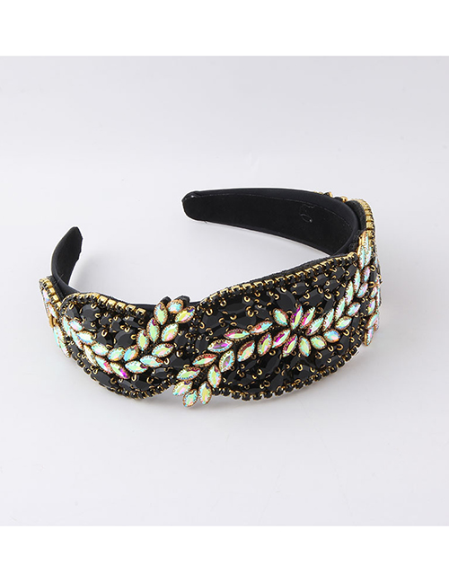 Fashion Black Alloy Diamond Wide-brimmed Headband