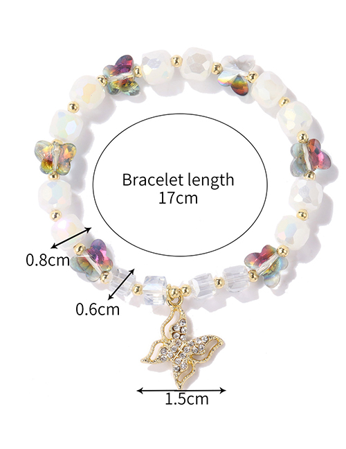 Fashion 6# Geometric Crystal Cat Eye Beaded Diamond Butterfly Bracelet