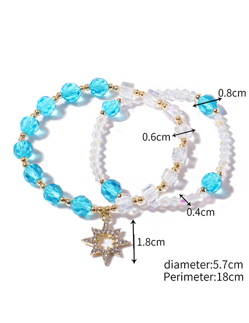 Fashion 17# Geometric Crystal Beaded Bracelet Set