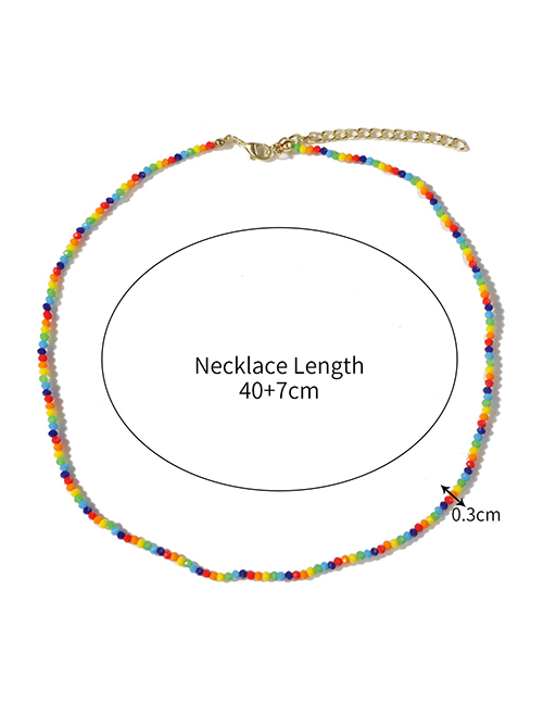 Fashion 2# Geometric Crystal Beaded Necklace
