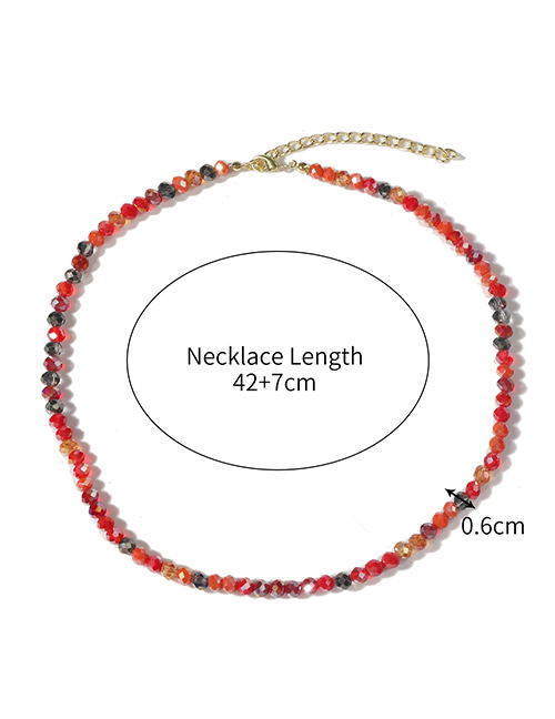Fashion 4# Geometric Crystal Beaded Necklace