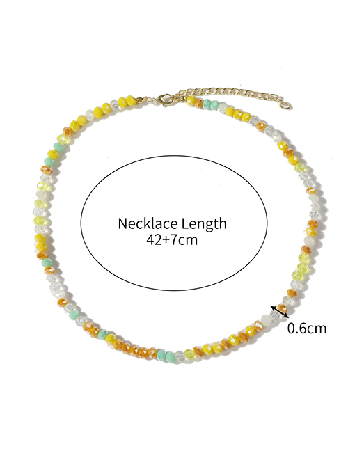 Fashion 7# Geometric Crystal Beaded Necklace