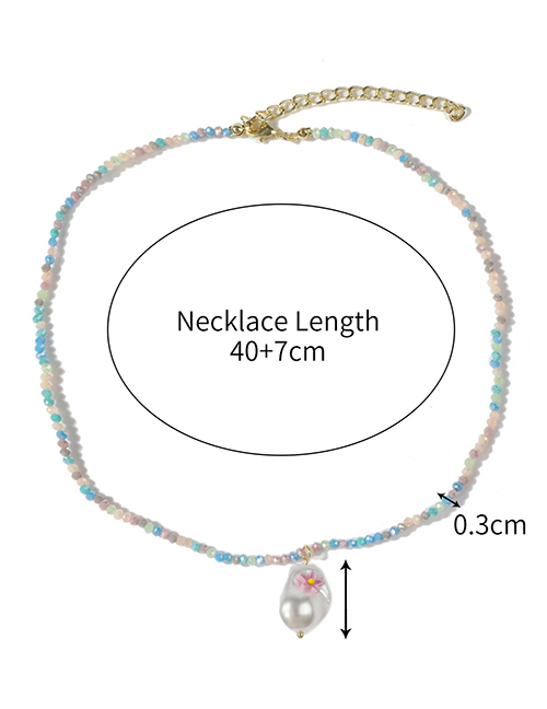 Fashion 8# Geometric Crystal Beaded Necklace