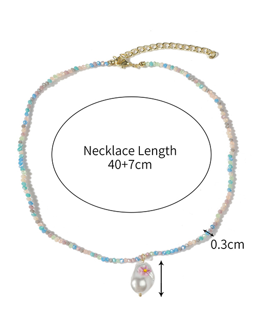 Fashion 9# Geometric Crystal Beaded Necklace