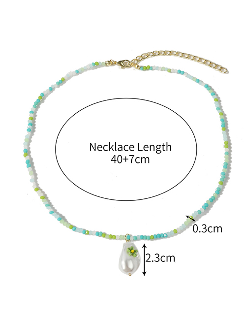 Fashion 11# Geometric Crystal Beaded Necklace