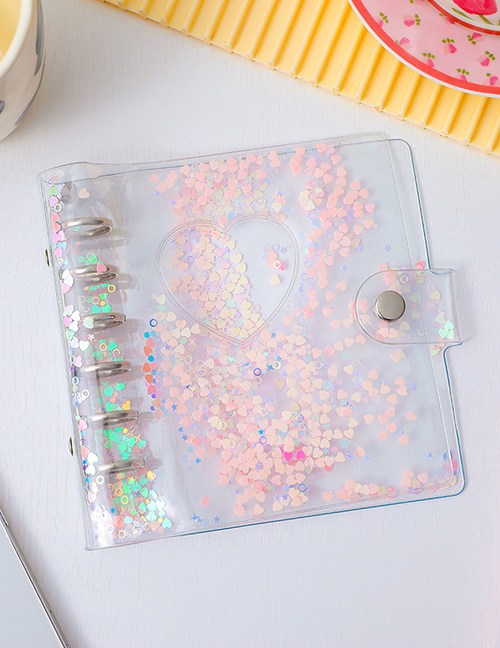 Fashion Six Holes - Pink Shell (without Inner Page) Pvc Clear Glitter Sequins Album