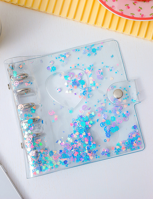 Fashion Six Holes - Blue Shell (without Inner Page) Pvc Clear Glitter Sequins Album