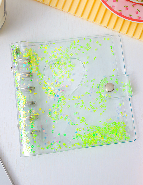 Fashion Six Holes - Green Shell (without Inner Page) Pvc Clear Glitter Sequins Album