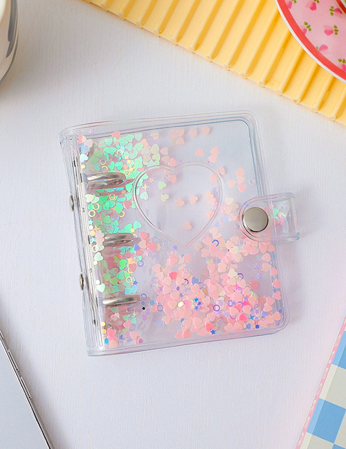 Fashion Three Holes - Pink Shell (without Inner Page) Pvc Clear Glitter Sequins Album