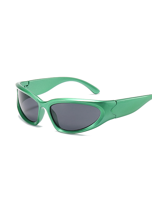 Fashion Green Frame Green Sheet Pc Wide Leg Sunglasses