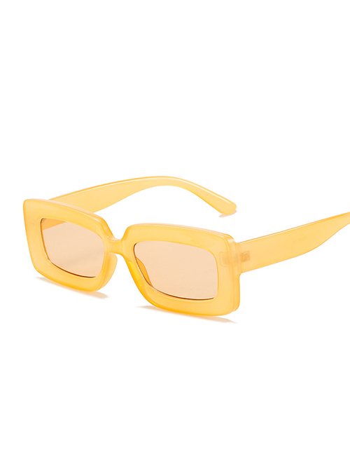 Fashion Yellow Frame Champagne Chips Pc Frame Sunglasses